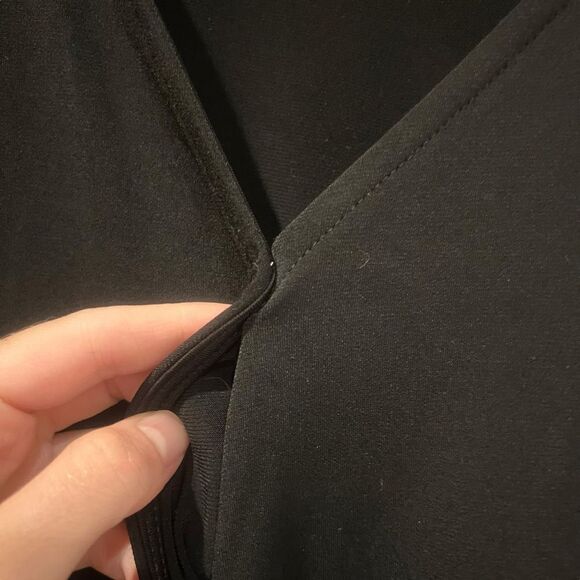 Torrid black faux wrap blouse with lace detail - Picture 2 of 9